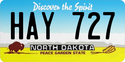 ND license plate HAY727