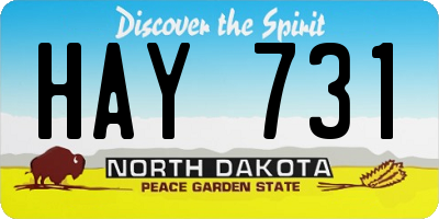 ND license plate HAY731