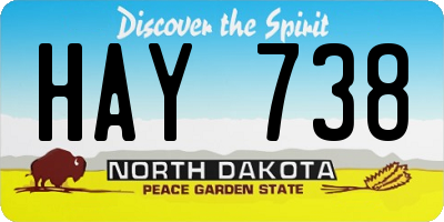 ND license plate HAY738