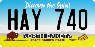 ND license plate HAY740