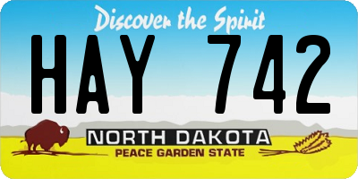 ND license plate HAY742