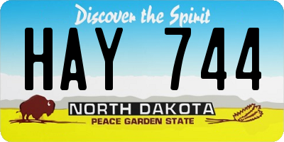 ND license plate HAY744