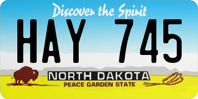 ND license plate HAY745