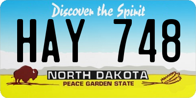 ND license plate HAY748
