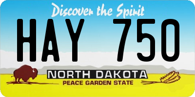 ND license plate HAY750