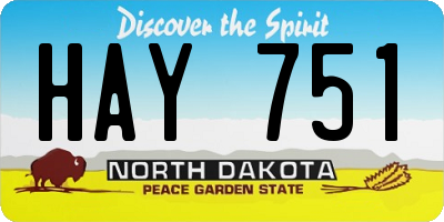 ND license plate HAY751