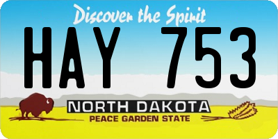 ND license plate HAY753