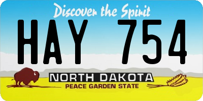 ND license plate HAY754