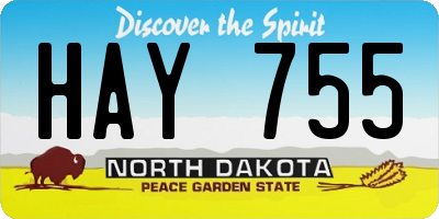 ND license plate HAY755