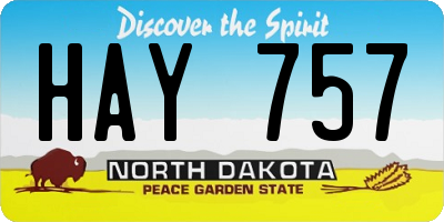 ND license plate HAY757