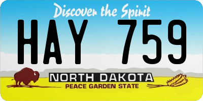 ND license plate HAY759