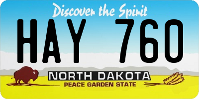 ND license plate HAY760