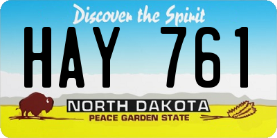 ND license plate HAY761