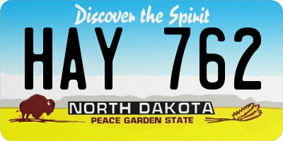 ND license plate HAY762