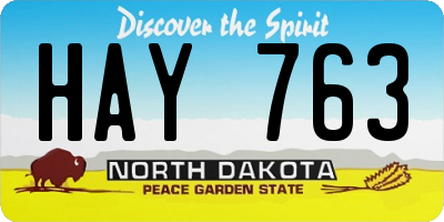 ND license plate HAY763