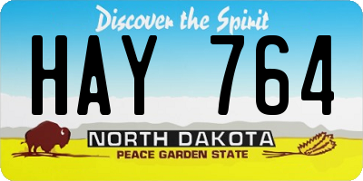 ND license plate HAY764