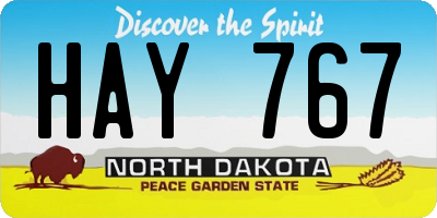 ND license plate HAY767