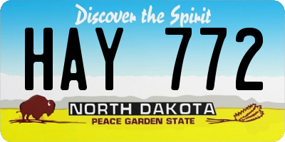 ND license plate HAY772
