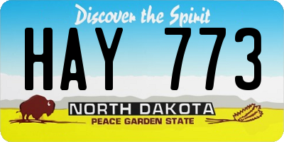 ND license plate HAY773