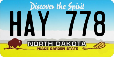 ND license plate HAY778