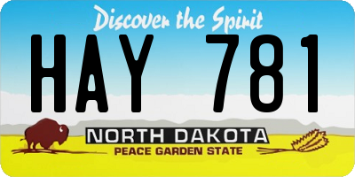 ND license plate HAY781