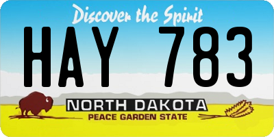 ND license plate HAY783