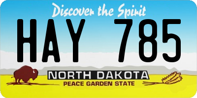 ND license plate HAY785