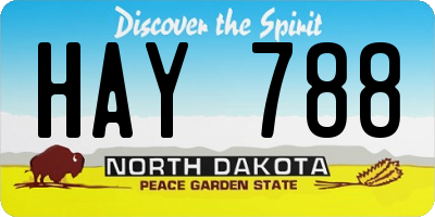 ND license plate HAY788