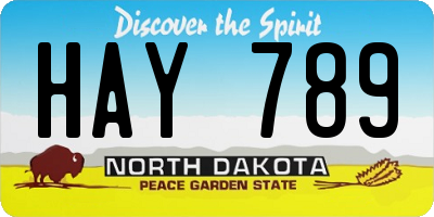 ND license plate HAY789