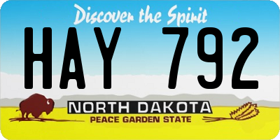 ND license plate HAY792