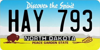 ND license plate HAY793