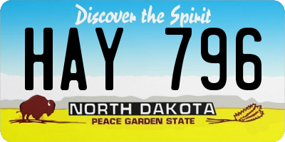 ND license plate HAY796