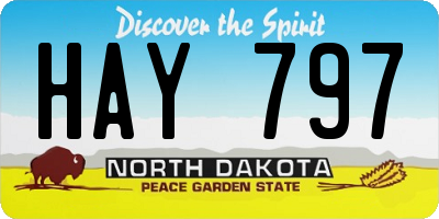 ND license plate HAY797