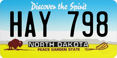 ND license plate HAY798