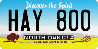 ND license plate HAY800