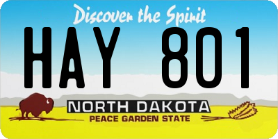 ND license plate HAY801