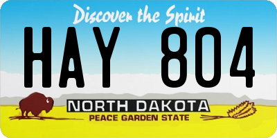 ND license plate HAY804