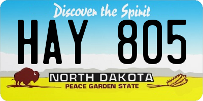 ND license plate HAY805