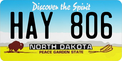 ND license plate HAY806