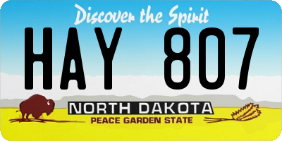 ND license plate HAY807