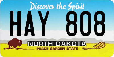ND license plate HAY808