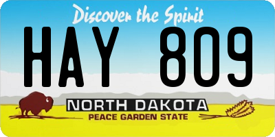 ND license plate HAY809