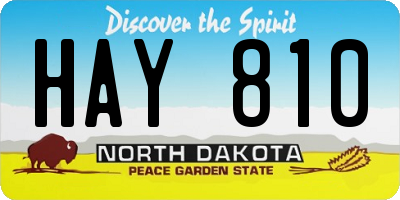 ND license plate HAY810