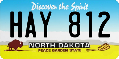 ND license plate HAY812