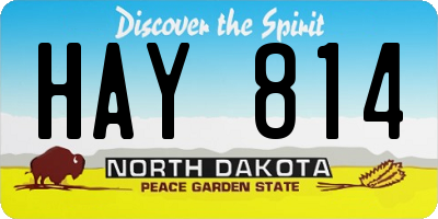 ND license plate HAY814