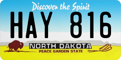 ND license plate HAY816