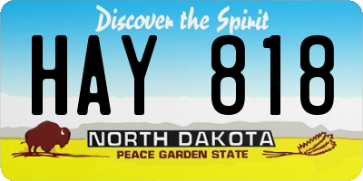 ND license plate HAY818