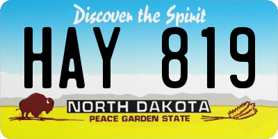 ND license plate HAY819