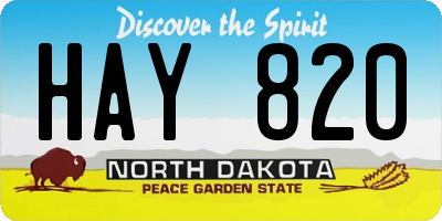 ND license plate HAY820