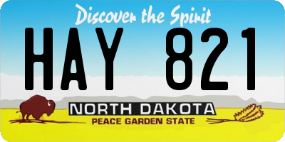 ND license plate HAY821